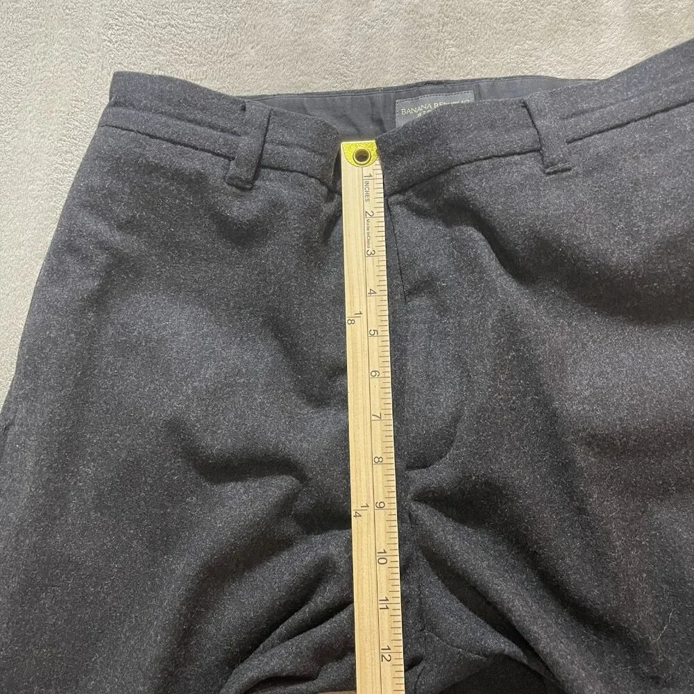BANANA REPUBLIC‎ STRETCH Men's Wool Blend Black/ Gray Pants 34x31.5 Flap Pockets